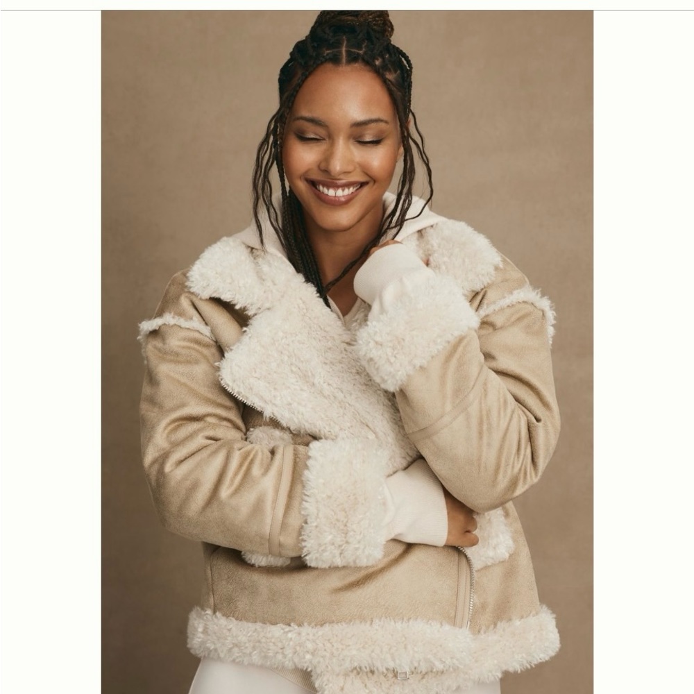 Anthropologie SOLD OUT faux shearling MOTO JACKET